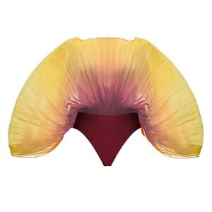 ANDREA IYAMAH Sombra Bodysuit In Adwa Red Print Ombré size US 10 NEW $285 MSRP